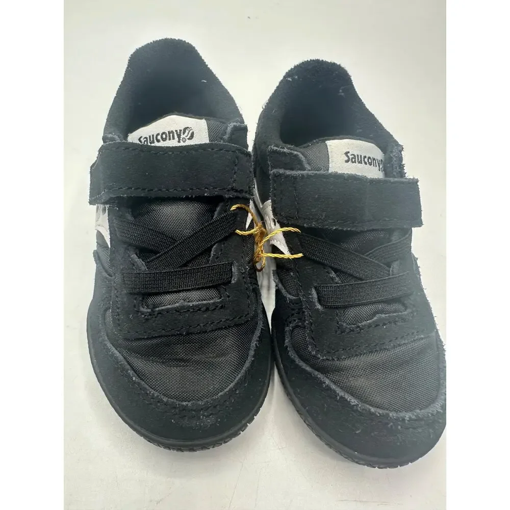 Saucony Toddler's Boy Jazz Lite 2.0 Sneaker size 5M Black White Leather Slip on - Picture 2 of 5